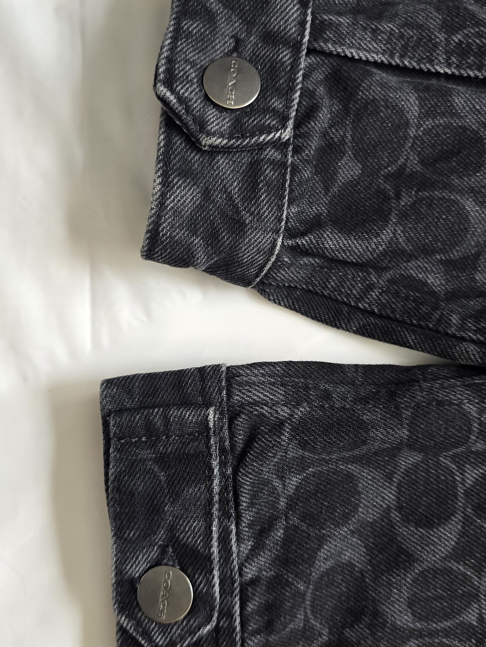 COACH Men's Black Signature Denim Jacket - Picture 7 of 11